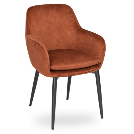 Horeca-Armstoel-MALMO-Roest-VelvetFluweel