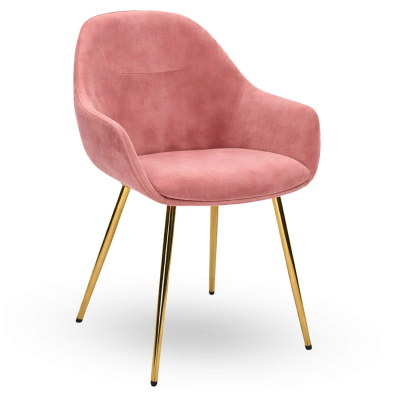 Horeca-Armstoel-OSLO-Oud-Roze-Velvet-Fluweel