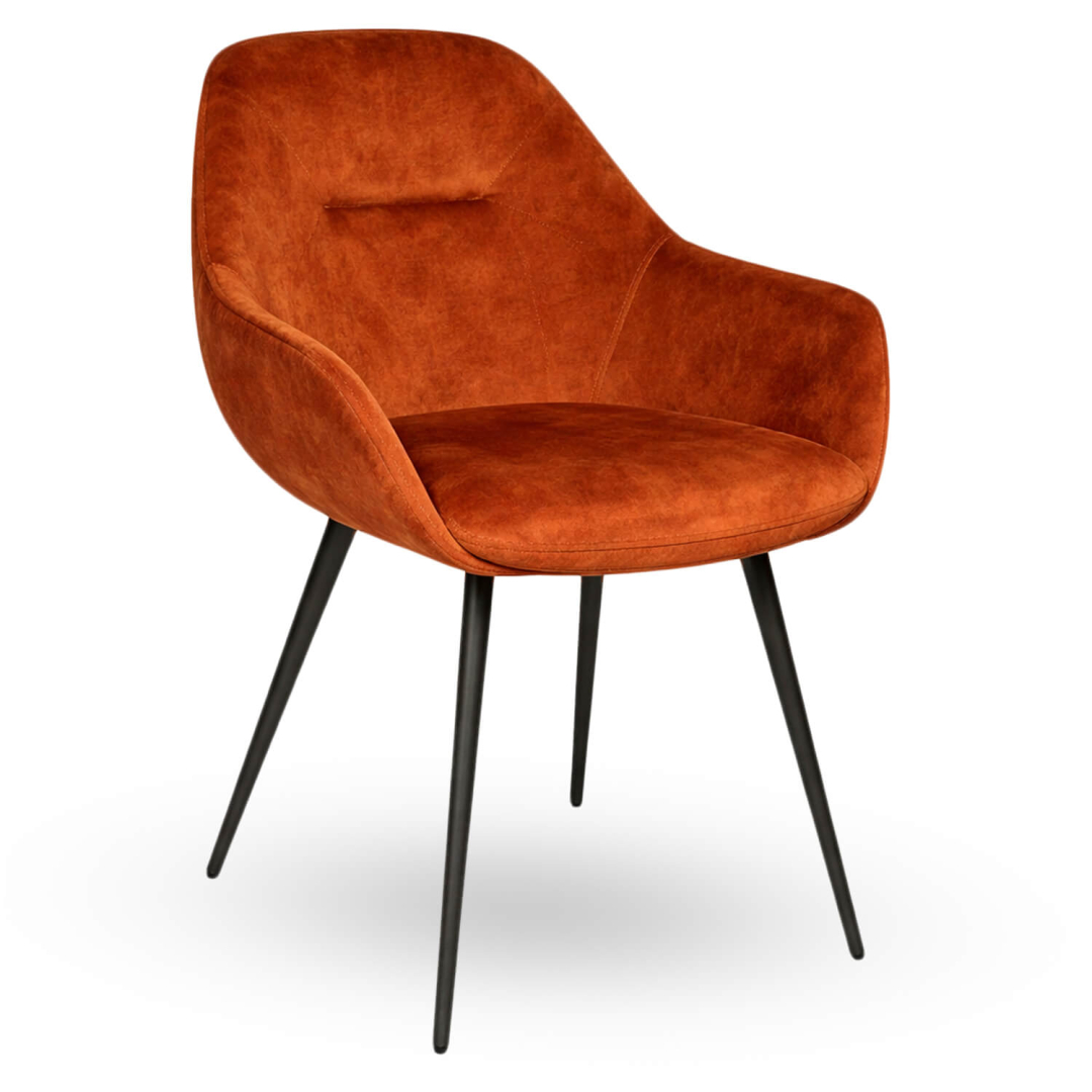Horeca-Armstoel-OSLO-Roest-Velvet-Fluweel