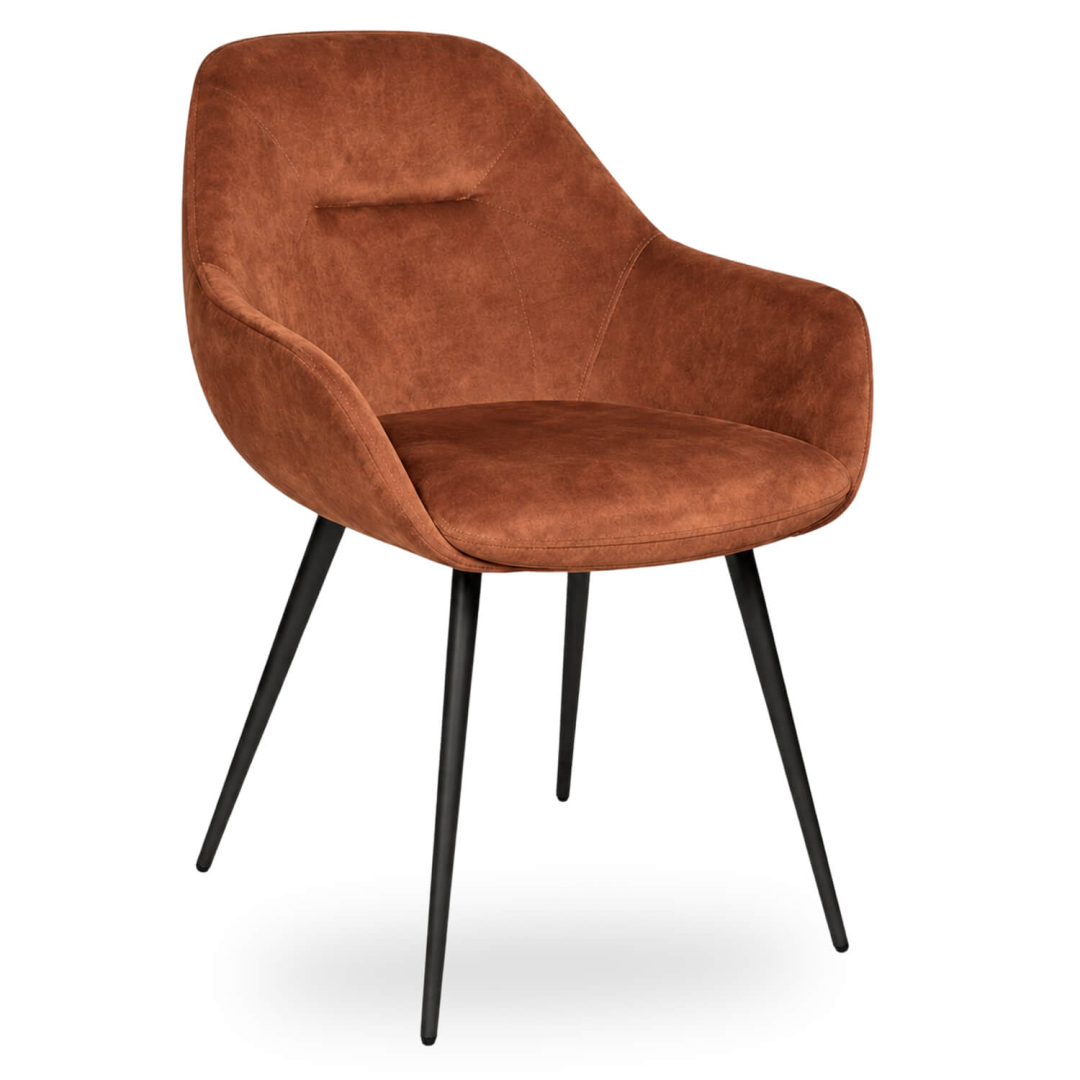 Horeca-Armstoel-OSLO-Roest-VelvetFluweel