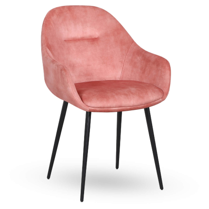 Horeca-Armstoel-OSLO-Roze-Velvet-Fluweel