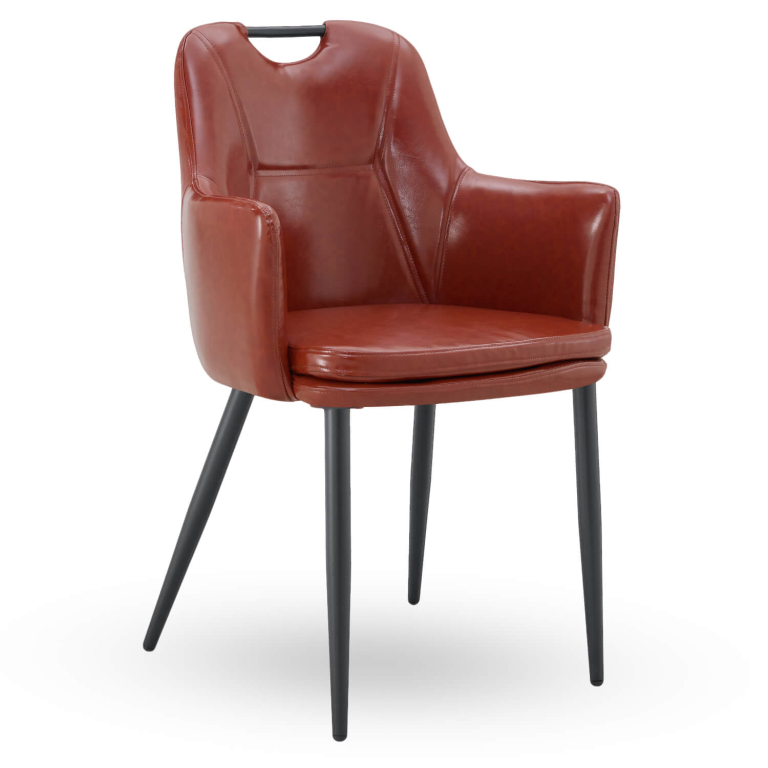 Horeca-Armstoel-VICTORIA-Bruin-Kunstleer