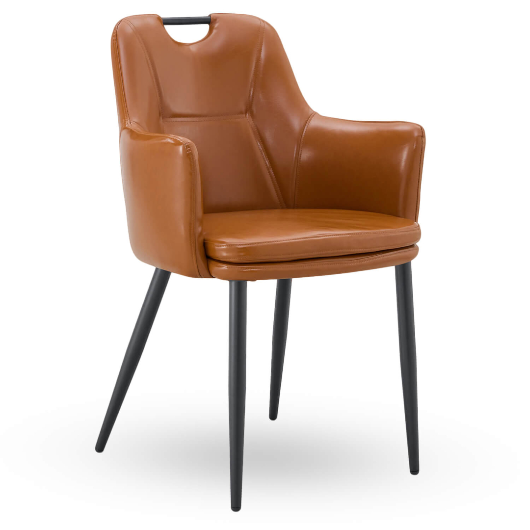 Horeca-Armstoel-VICTORIA-Cognac-Kunstleer