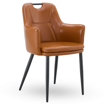 Horeca-Armstoel-VICTORIA-Cognac-Kunstleer