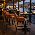 Horeca Metalen Bar Armstoel - Perla - Vintage Leer/Kunstleer - Afbeelding 2