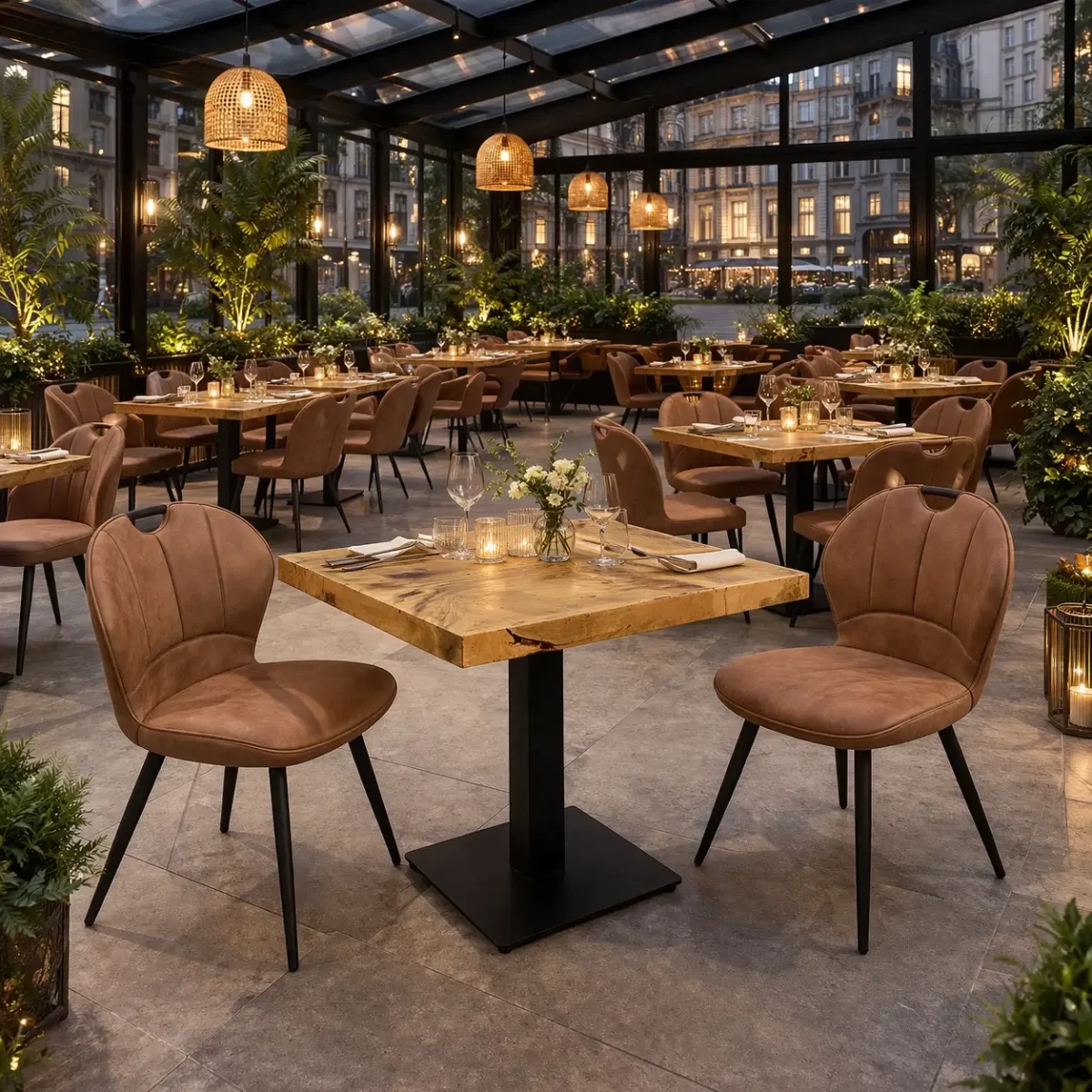 Horeca-Stoel-MIRACLE-cognac-Microvezel