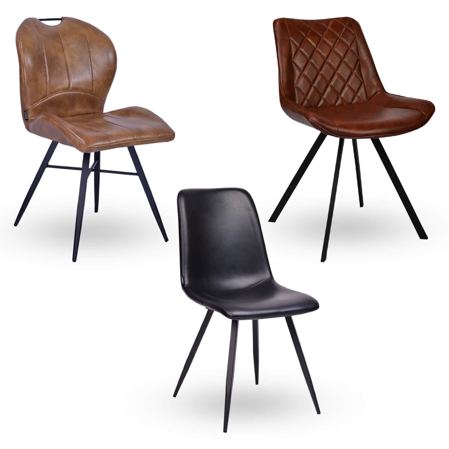 PU Leather Chairs - Industrial Metal
