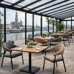 Horeca-Armstoel-AMAZE-clay-Microvezel