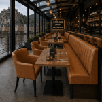 Horeca-Armstoel-OMEGA-Cognac-Kunstleer