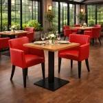 Horeca-Armstoel-OMEGA-rood-kunstleer-model-1