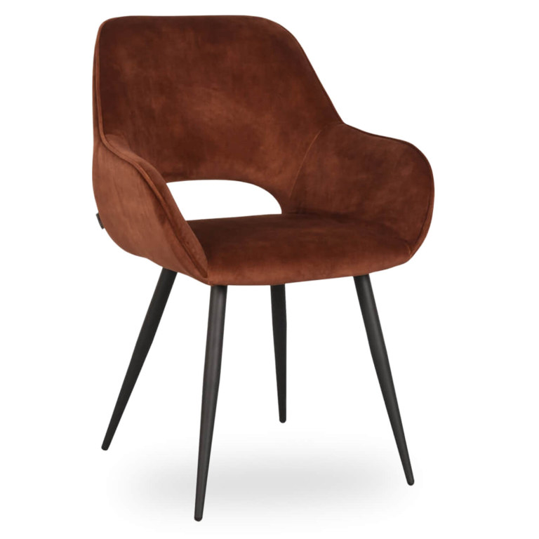 Horeca-Armstoel-Velvet-Fluwelen-Flore-Roest