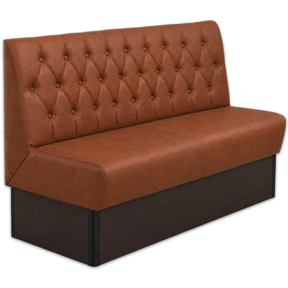 Horeca-Eetbank-CAPITON-Cognac-Microvezel-Met-Gognac-Knopen-140