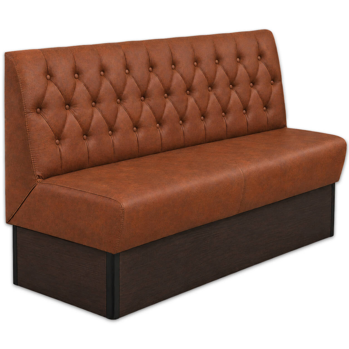 Horeca-Eetbank-CAPITON-Cognac-Microvezel-Met-Gognac-Knopen-150