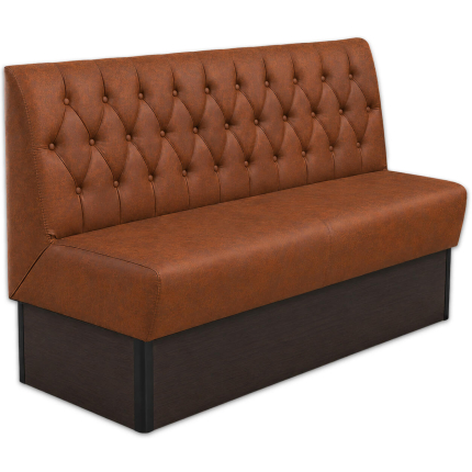 Horeca-Eetbank-CAPITON-Cognac-Microvezel-Met-Gognac-Knopen-160