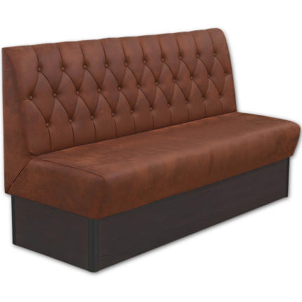 Horeca-Eetbank-CAPITON-Cognac-Microvezel-Met-Gognac-Knopen-160