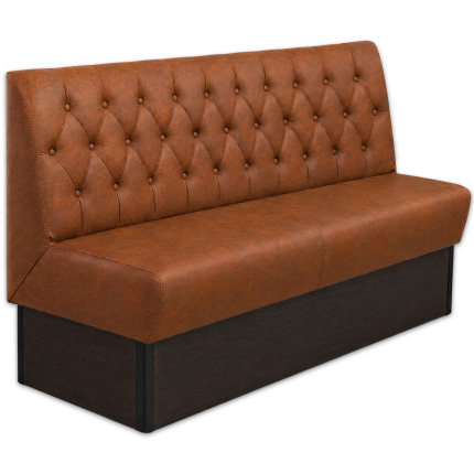 Horeca-Eetbank-CAPITON-Cognac-Microvezel-Met-Gognac-Knopen-180