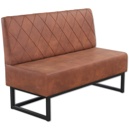 Horeca-Eetbank-Troje-Vintage-Microvezel-Cognac-140-cm