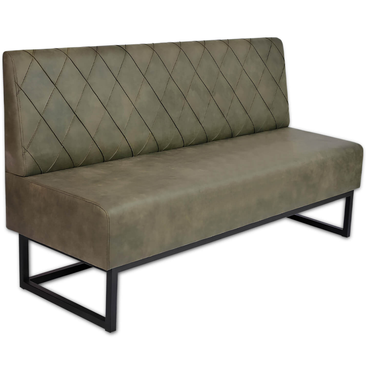 Horeca-Eetbank-Troje-Vintage-Microvezel-Olijf-160-cm