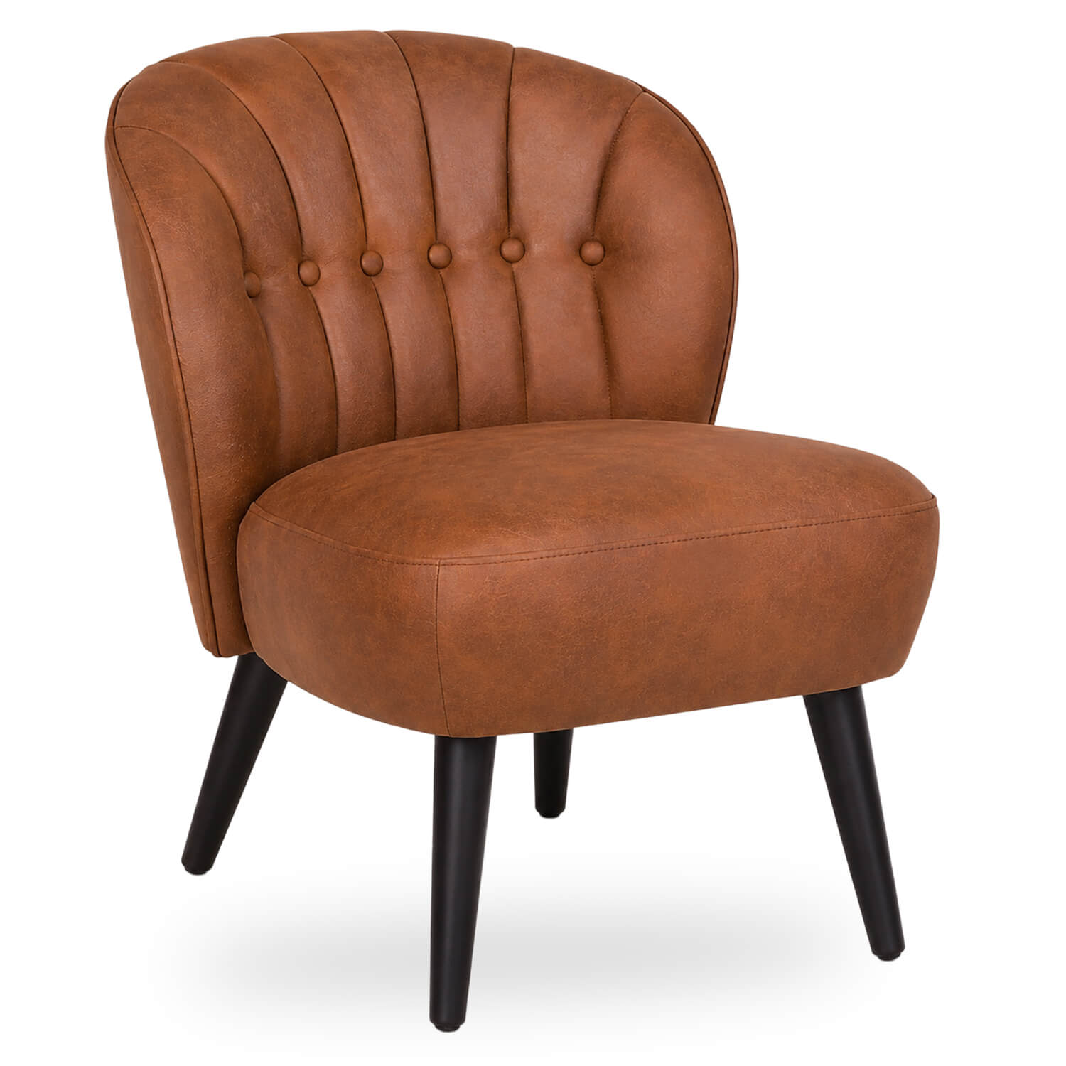 Horeca-Fauteuil-Lounge-Stoel-BELLINI-Cognac-Microvezel