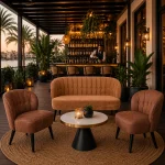 Horeca-Fauteuil-Lounge-bank-LETO-Cognac-Microvezel A