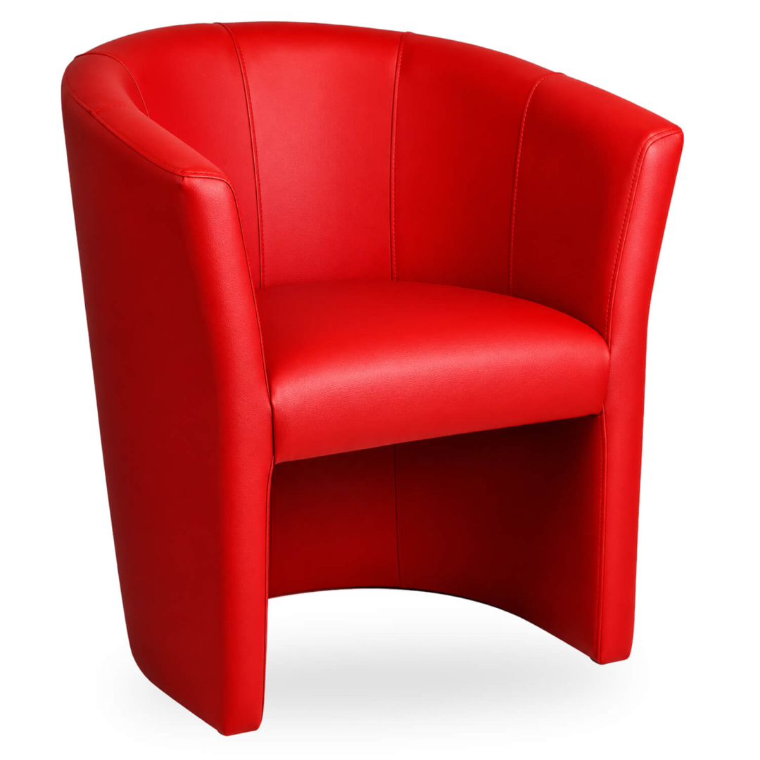 Horeca-Fauteuil-PRAG-Rood-Kunstleer