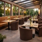 Horeca-Fauteuil-PRAG-bruin-Kunstleer