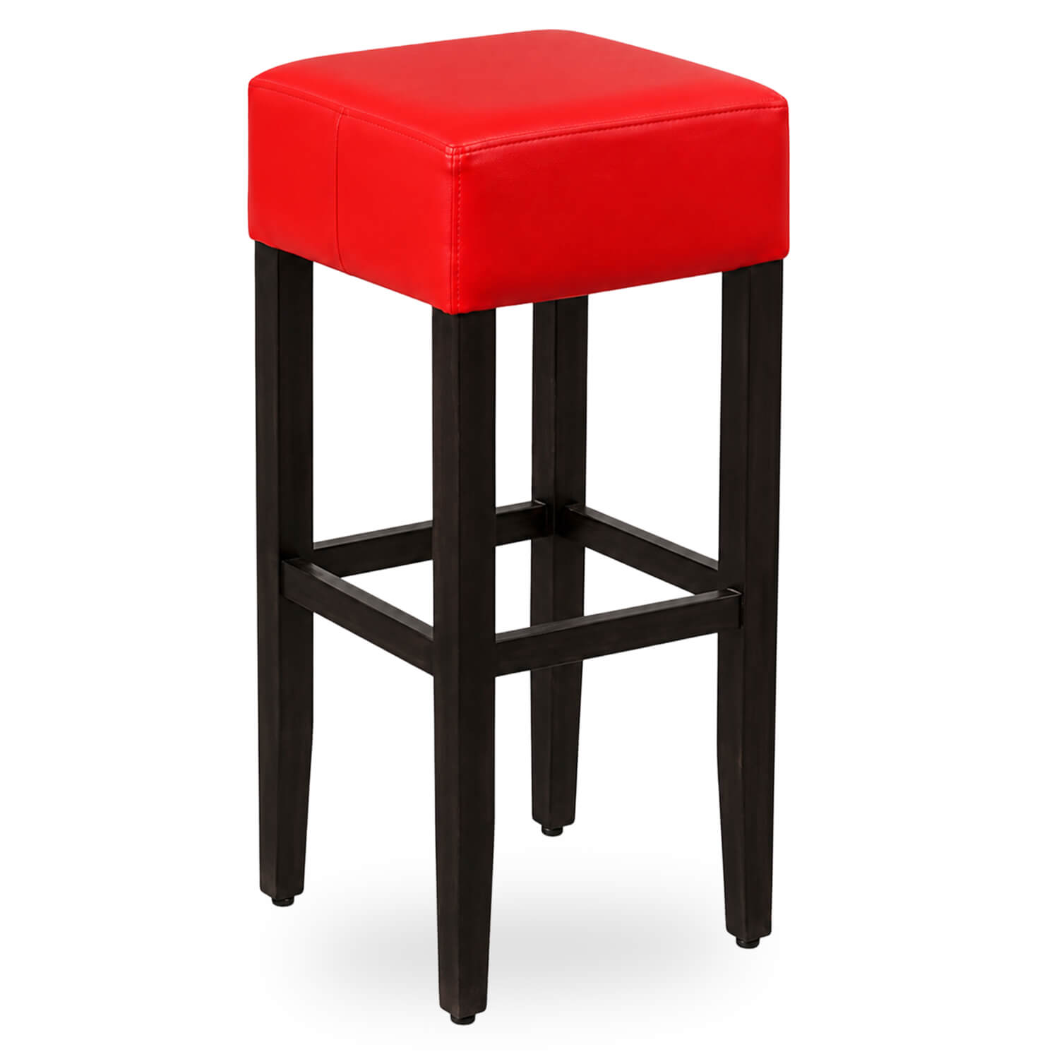 Horeca-Houten-Barkruk-SANJA-Rood-Kunstleer