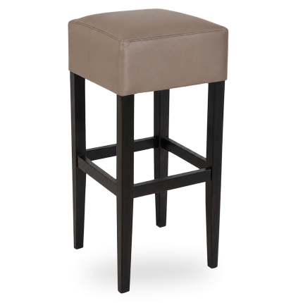 Horeca-Houten-Barkruk-SANJA-Taupe-Kunstleer