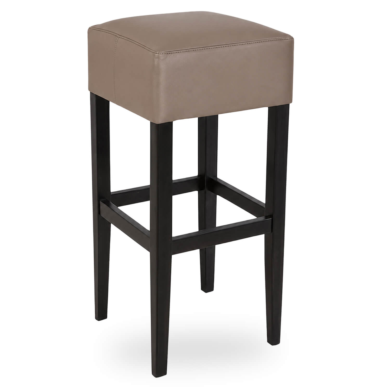Horeca-Houten-Barkruk-SANJA-Taupe-Kunstleer
