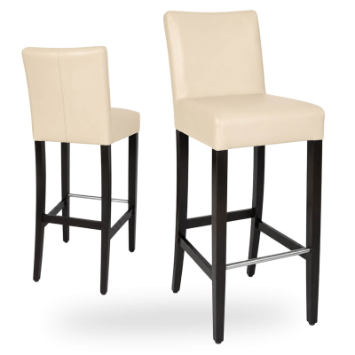 Horeca-Houten-Barstoel-JARNO-Creme-Kunstleer
