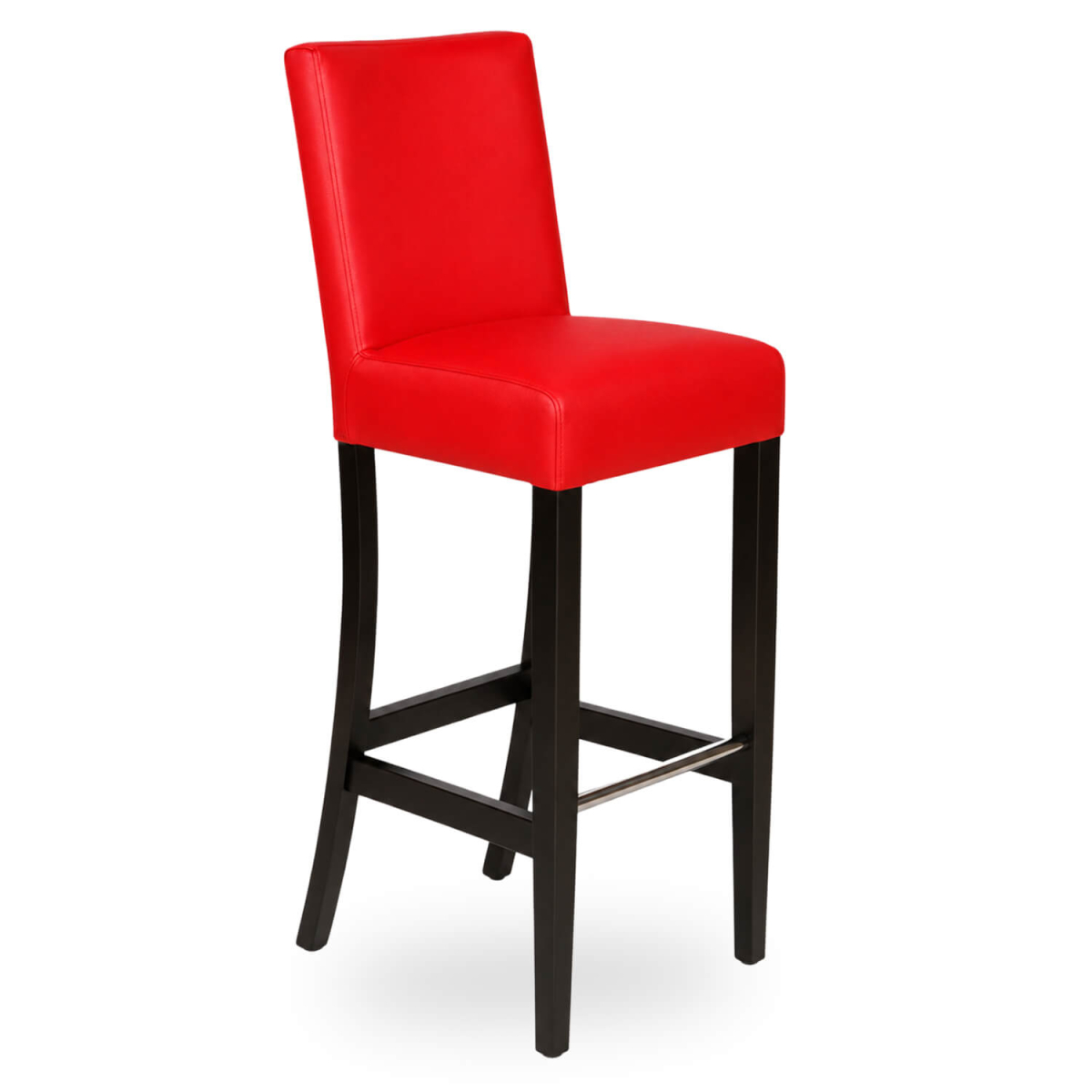 Horeca-Houten-Barstoel-JARNO-Rood-Kunstleer
