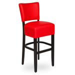 Horeca-Houten-Barstoel-TARA-Rood-Kunstleer