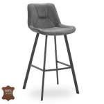 Horeca-Metalen-Barstoel-CARMEN-Graphite-Kunstleer