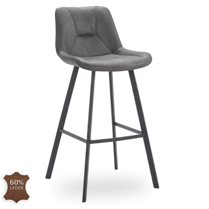 Horeca-Metalen-Barstoel-CARMEN-Graphite-Kunstleer