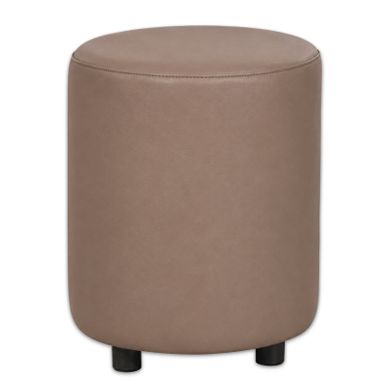 Horeca-Poef-Rond-Taupe-Kunstleer