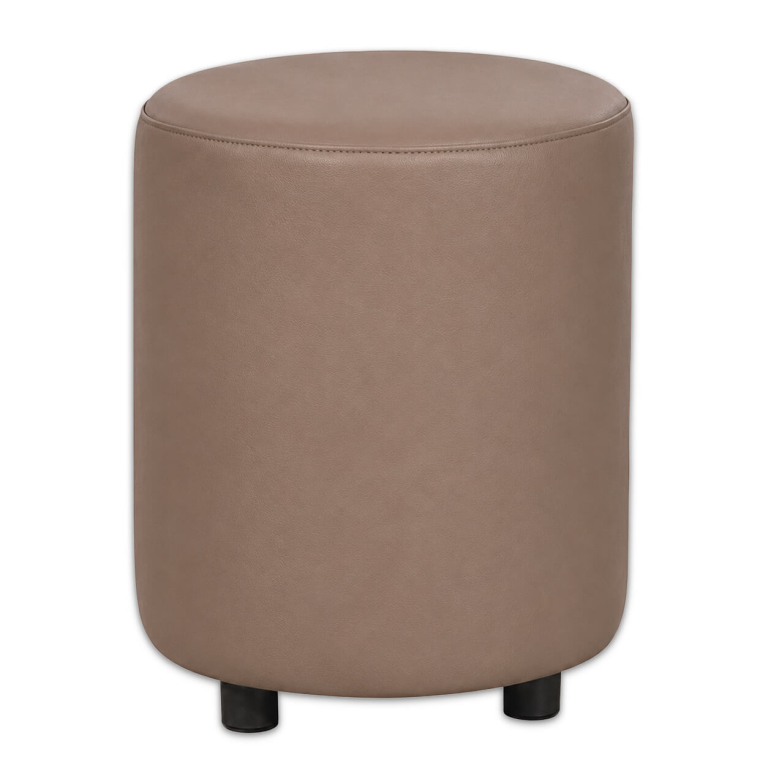 Horeca-Poef-Rond-Taupe-Kunstleer