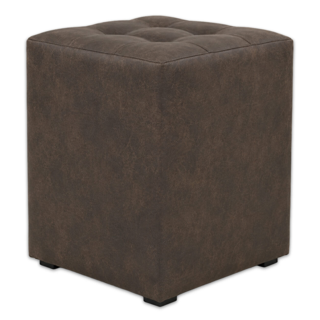 Horeca-Poef-Vierkant-Bruin-Vintage-Microvezel