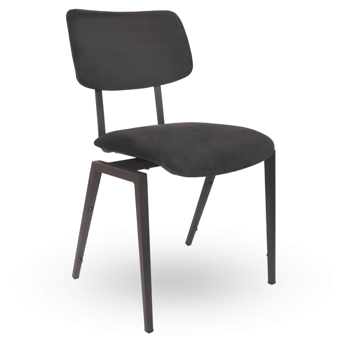 Stapelbare-Schoolstoel-URBAN-Zwart-Velvet-Fluweel Stapelbare-Schoolstoel-URBAN-Zwart-Velvet-Fluweel