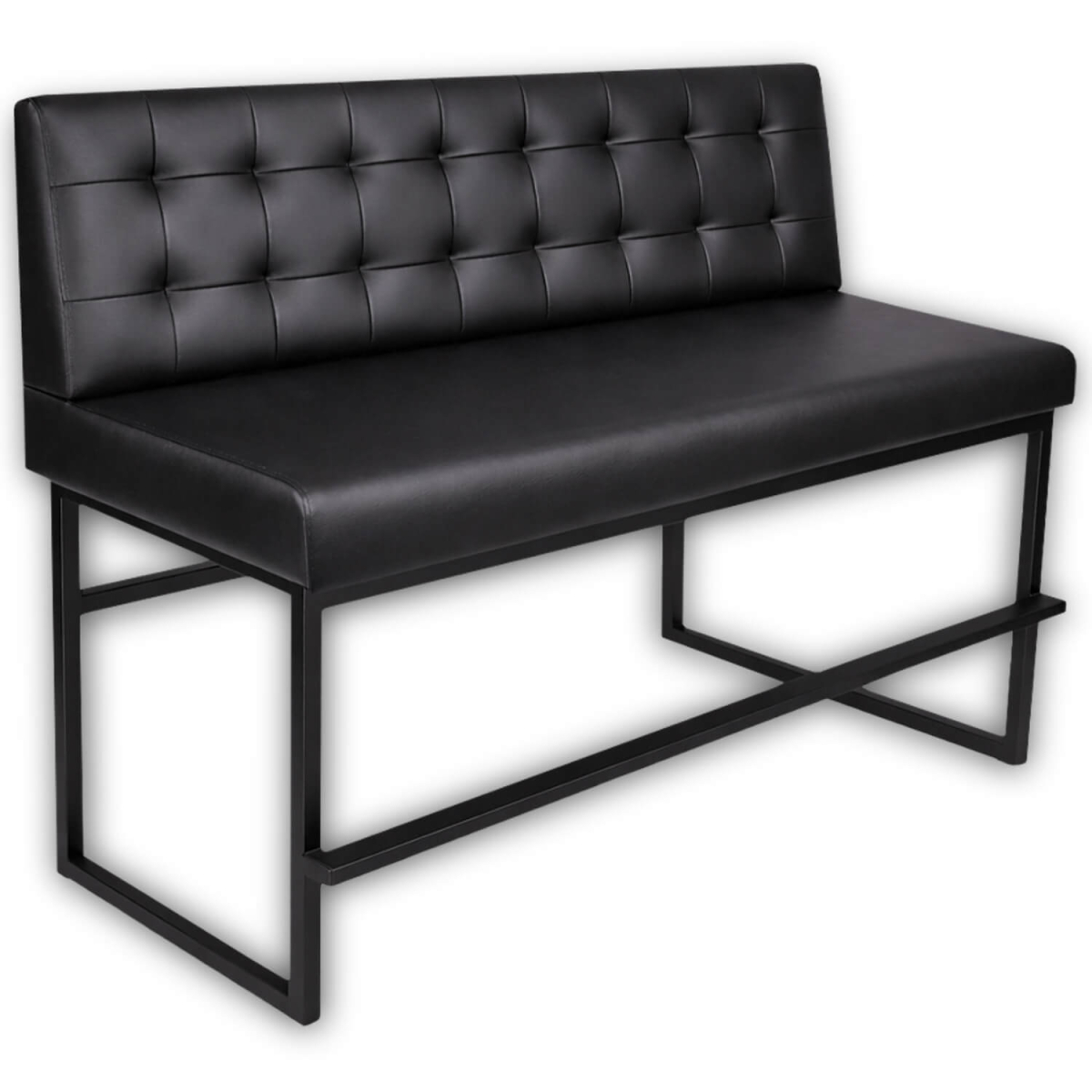Horeca-Bar-Eetbank-Alaska-Kunstleer-Zwart-140-cm