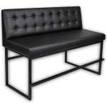 Horeca-Bar-Eetbank-Alaska-Kunstleer-Zwart-140-cm