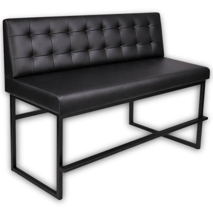 Horeca-Bar-Eetbank-Alaska-Kunstleer-Zwart-140-cm