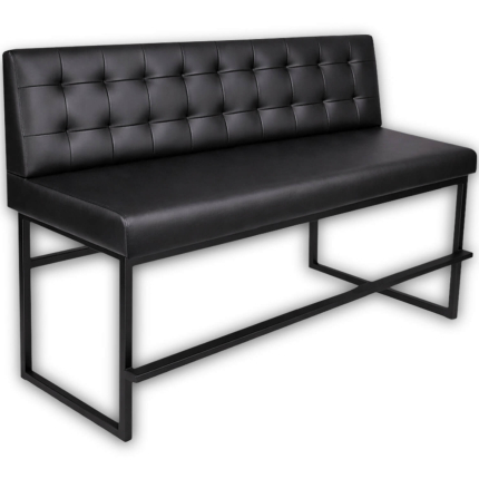 Horeca-Bar-Eetbank-Alaska-Kunstleer-Zwart-150-cm