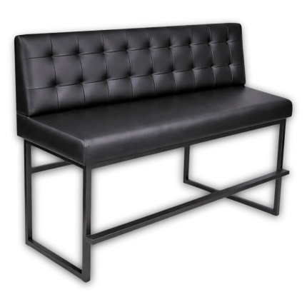Horeca-Bar-Eetbank-Alaska-Kunstleer-Zwart-160-cm