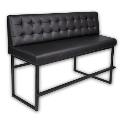 Horeca-Bar-Eetbank-Alaska-Kunstleer-Zwart-180-cm