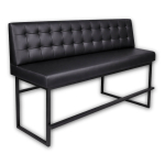 Horeca-Bar-Eetbank-Alaska-Kunstleer-Zwart-200-cm