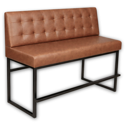 Horeca-Eetbank-ALASKA-Cognac-Kunstleer-140