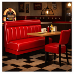 Horeca-Eetbank-AMERICAN-Rood-Kunstleer (1)