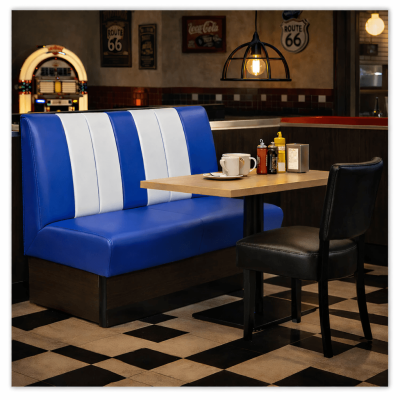 Horeca-Eetbank-SAFRAN-AMERICAN-Blauw-Wit-Kunstleer (1)