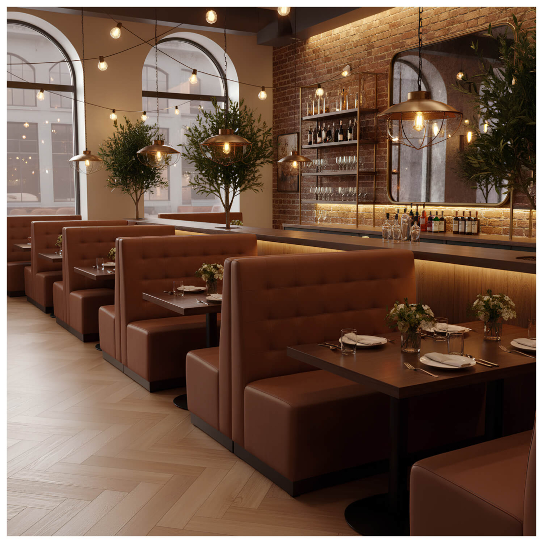 Horeca-Eetbank-Set-BELMONT-Camel-Kunstleer (1)