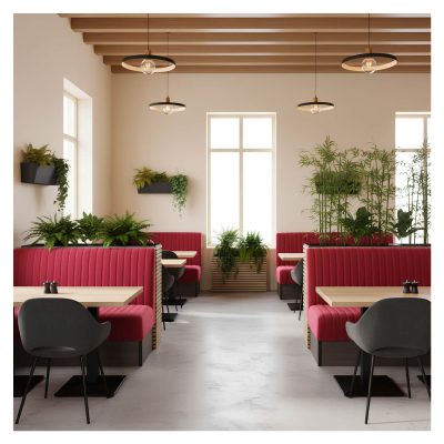 Horeca-Eetbank-Set-RIVORA-Bordeaux-Velvet-Fluweel (1)